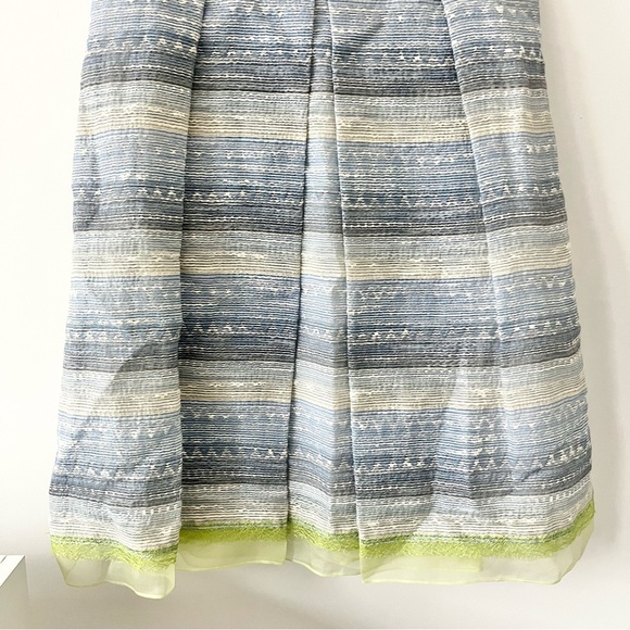 Elie Tahari Glenda Tweed Lace Cocktail Dress White Blue Green Lined Layered US 6 - Picture 5 of 12